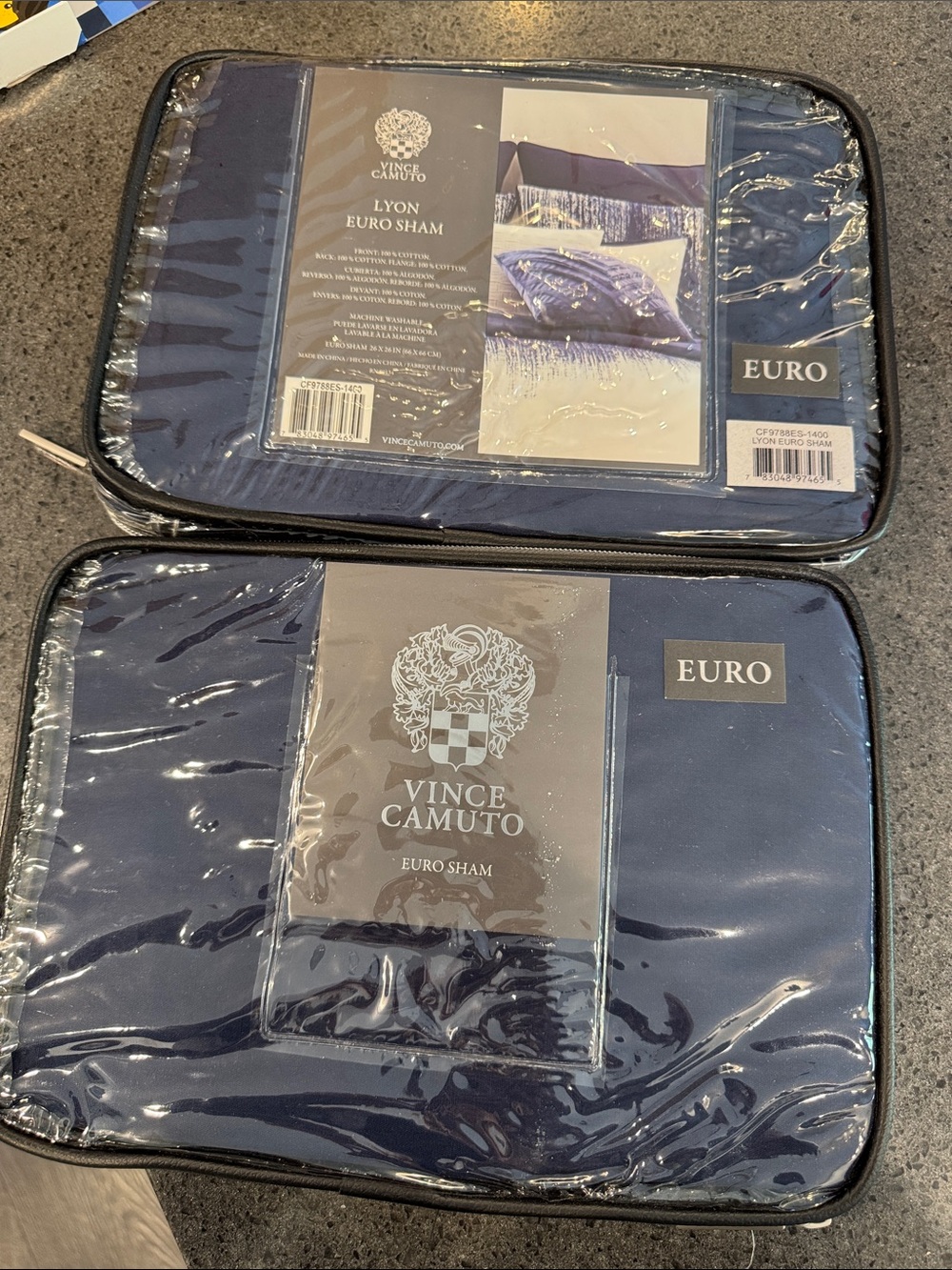 Brand new Vince Camuto Navy Euro Shams - Set of 2
